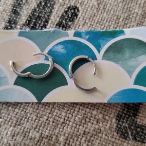 White gold huggie hoops